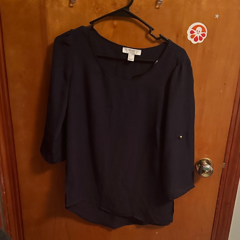 Catherine Malandrino Black 3/4 Sleeve Blouse